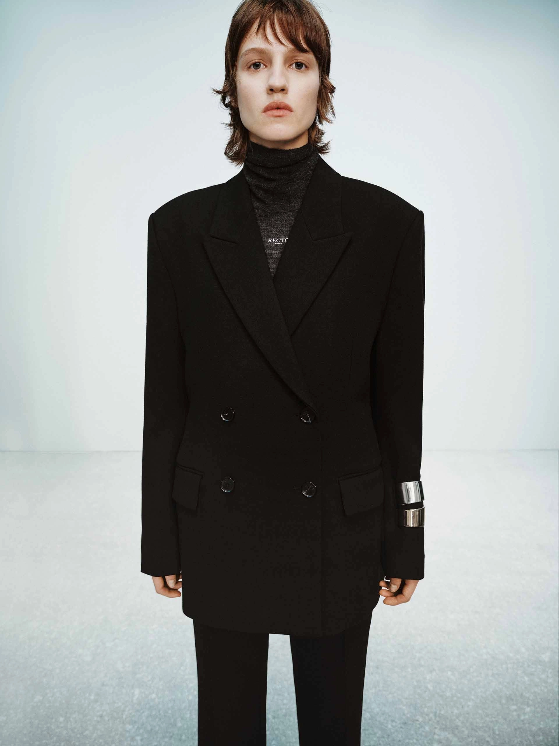 Structured Wool Blazer Hidden Ventilation