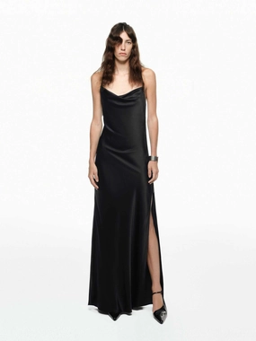 Silk Open Back Dress Lounge Mood Seamless Finish