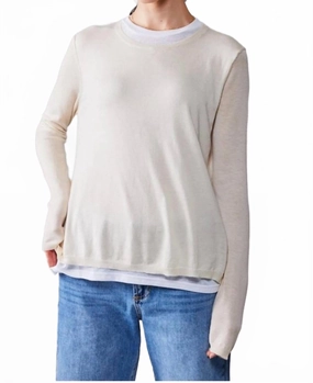Knit Outfit Soft & Cozy Double Layer Rib Knit Top In Oatmeal