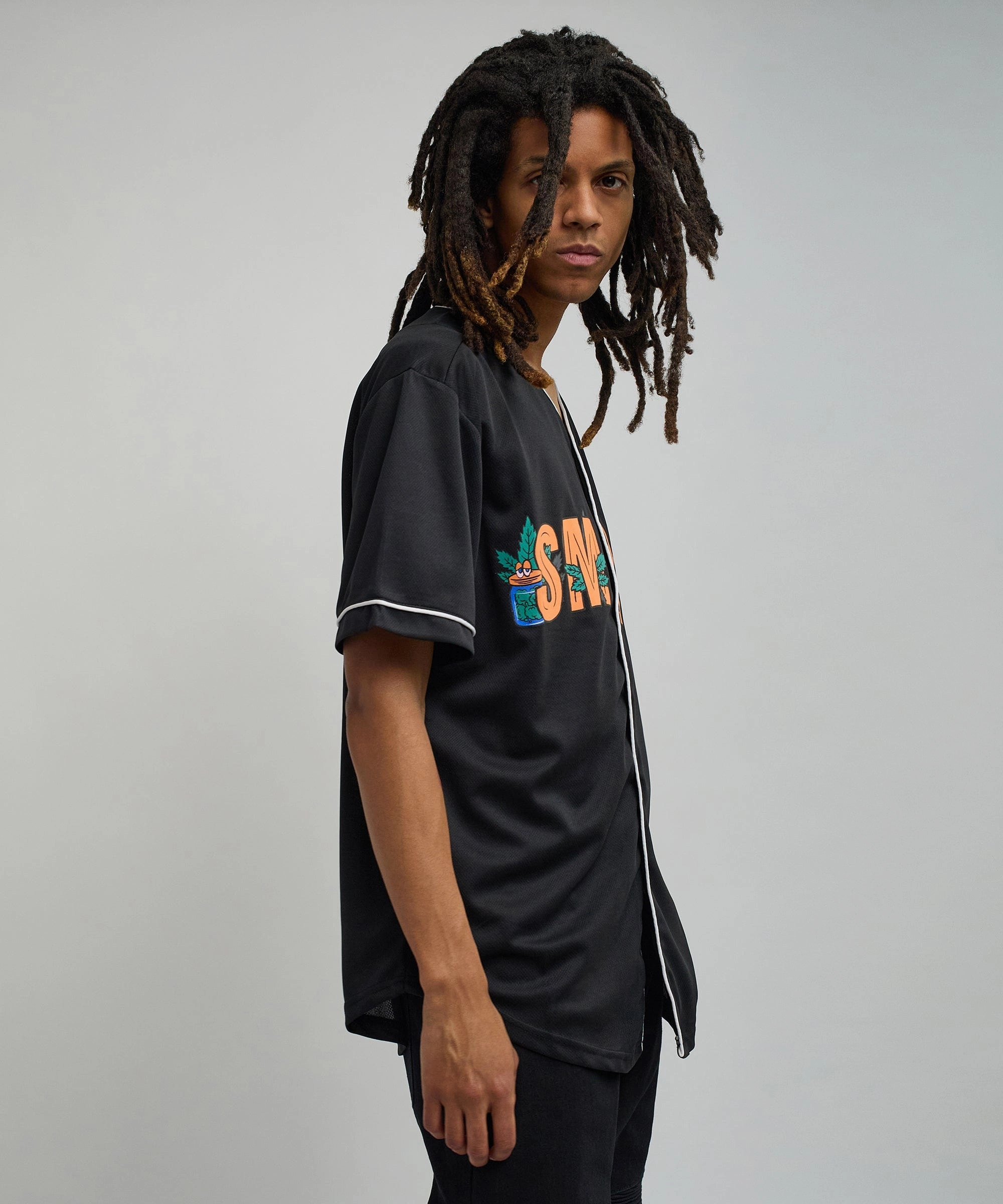 Smoke Baseball Jersey - Black Basic Dress FadeResistant Coating