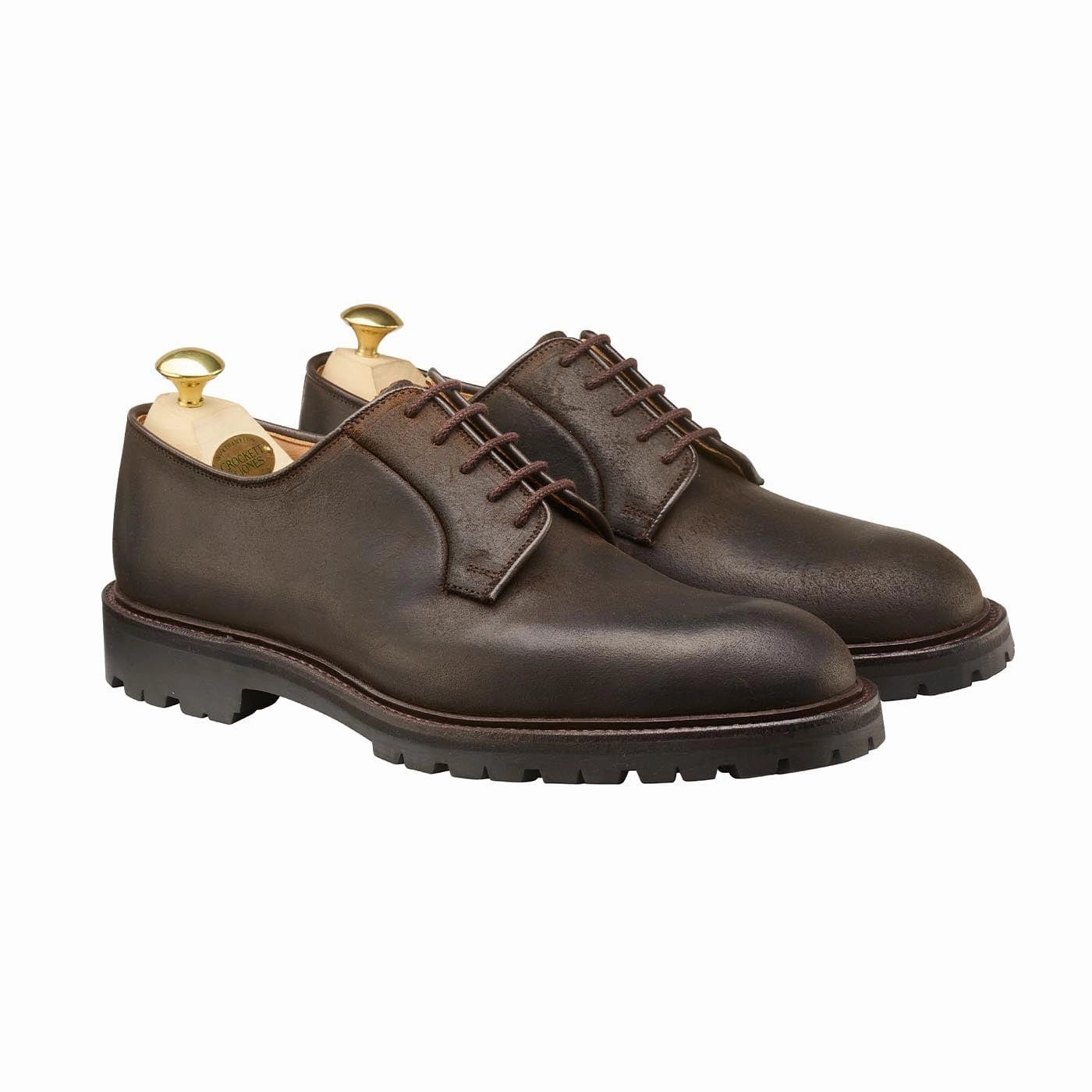 Lanark 3 Dark Brown Rough-Out Suede Polished Design Elegant Timeless Touch