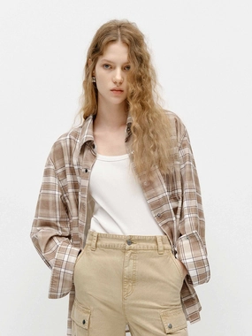 Plaid Cotton Shirt Athletic Look
