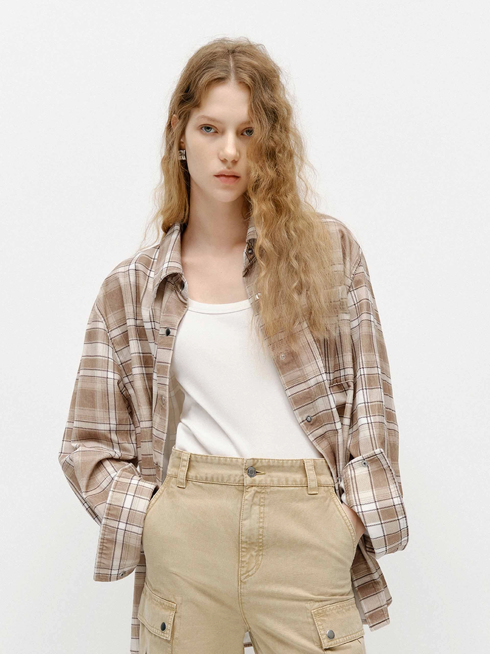 Anti Fade Technology Plaid Cotton Shirt
