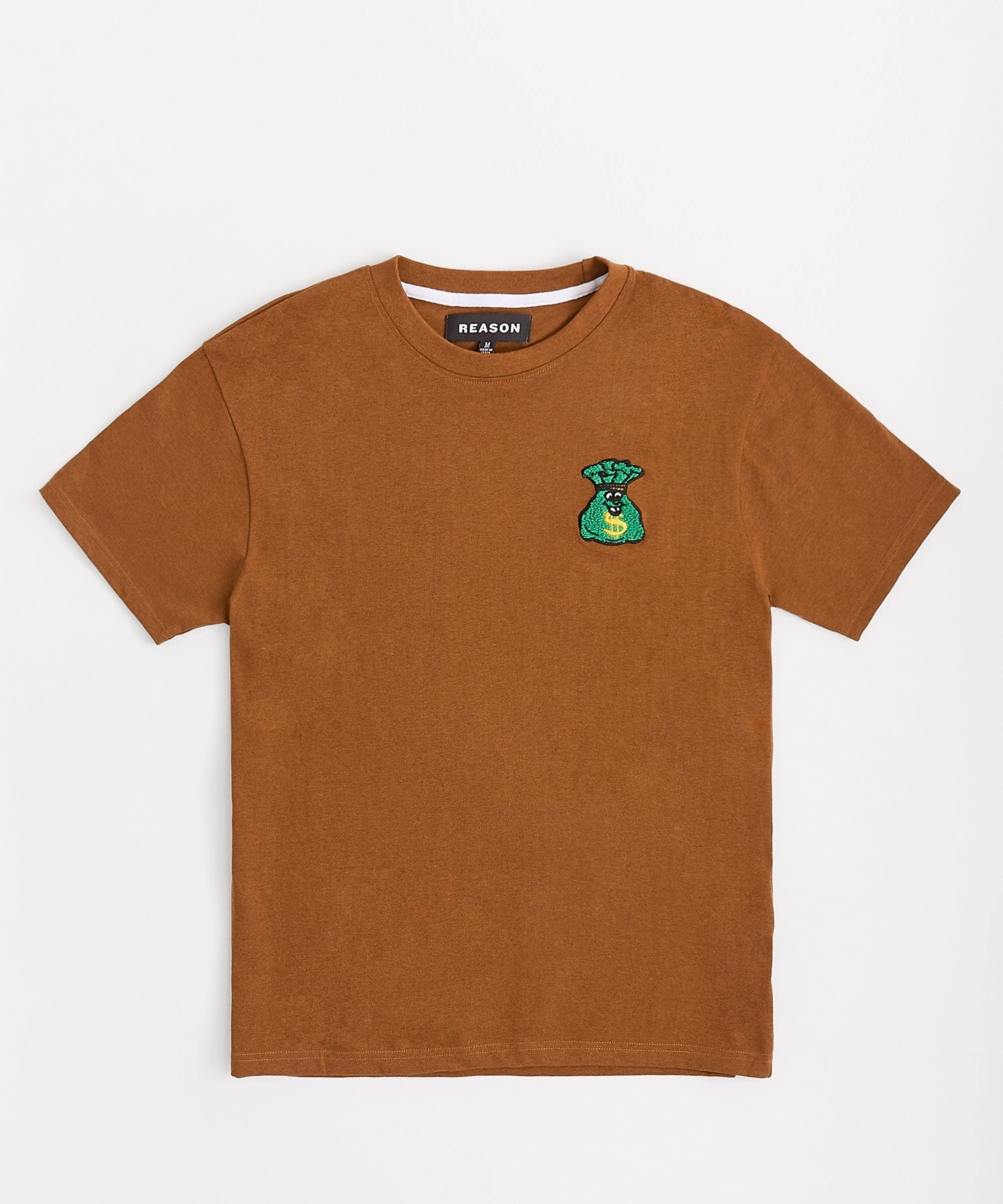 NonChafeCollarTech Money Bags Chenille Patch Short Sleeve Tee - Khaki
