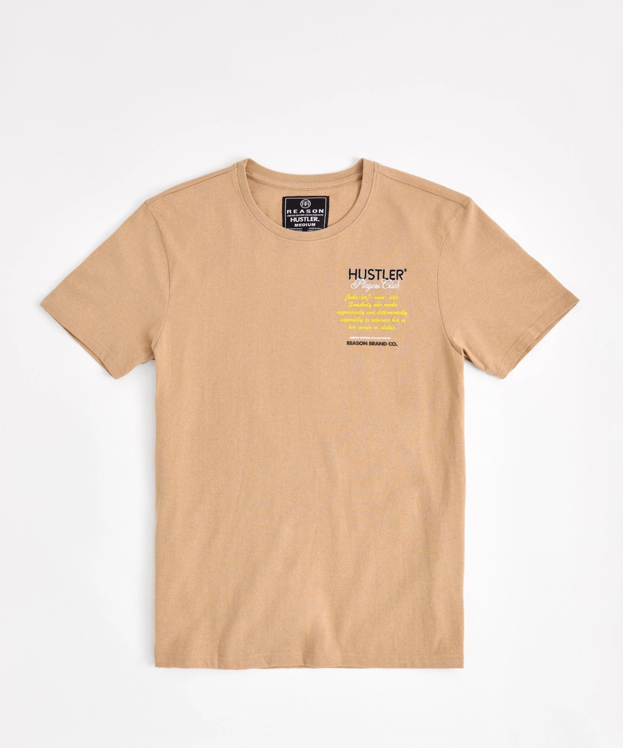 Hustler Players Club Embroidered Short Sleeve Tee - Clay ReinforcedArmholes