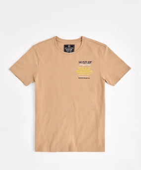 Silicone Grip Interior Flowing Design Hustler Players Club Embroidered Short Sleeve Tee - Clay