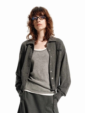 MultiPocketDesign PocketDetails Snap Button Wool Cardigan