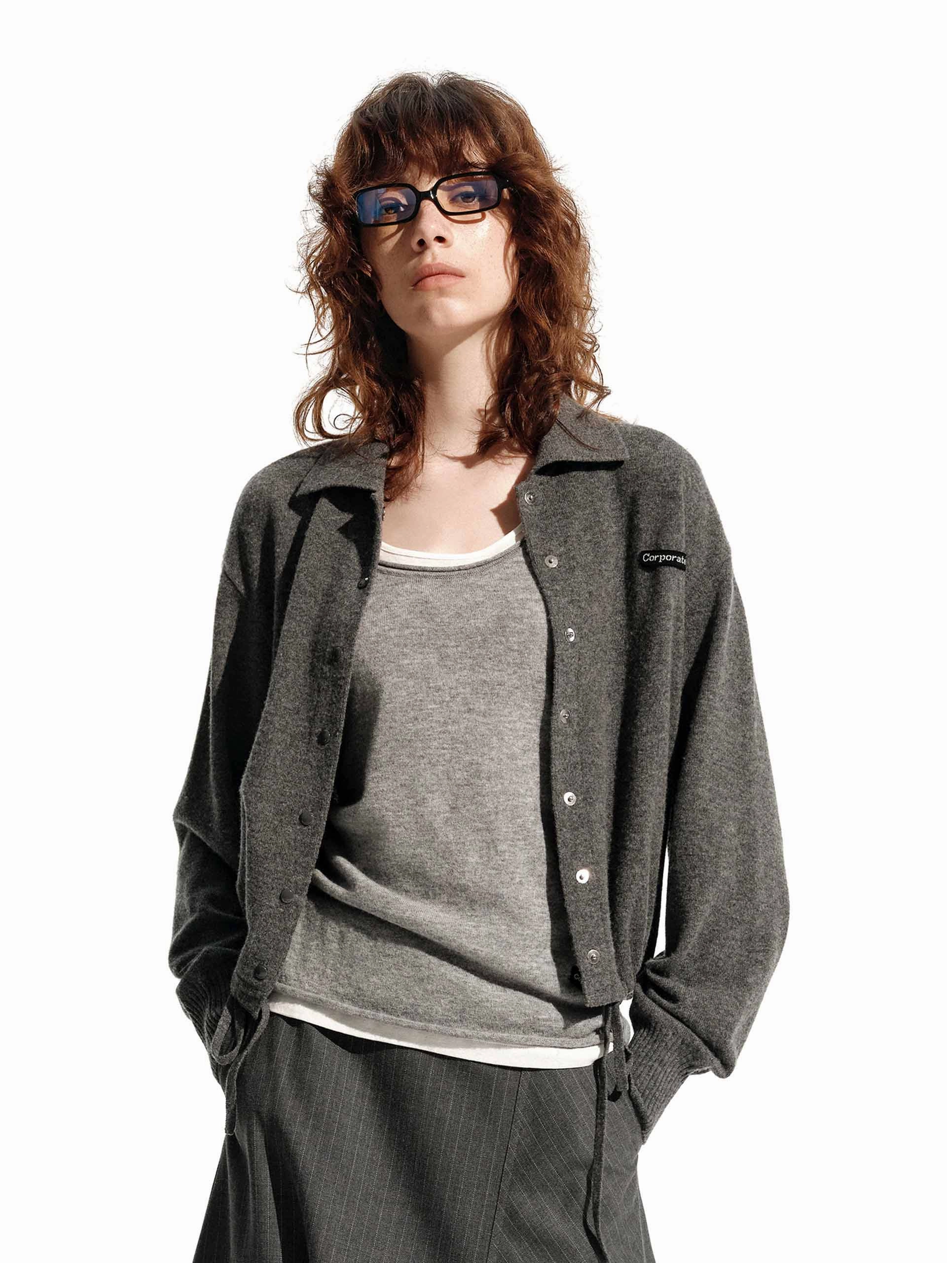 MultiPocketDesign PocketDetails Snap Button Wool Cardigan