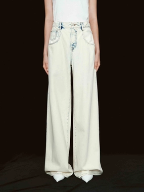 Snow Washed Blue Wide Jeans Wear It All Minimalist Elegant
