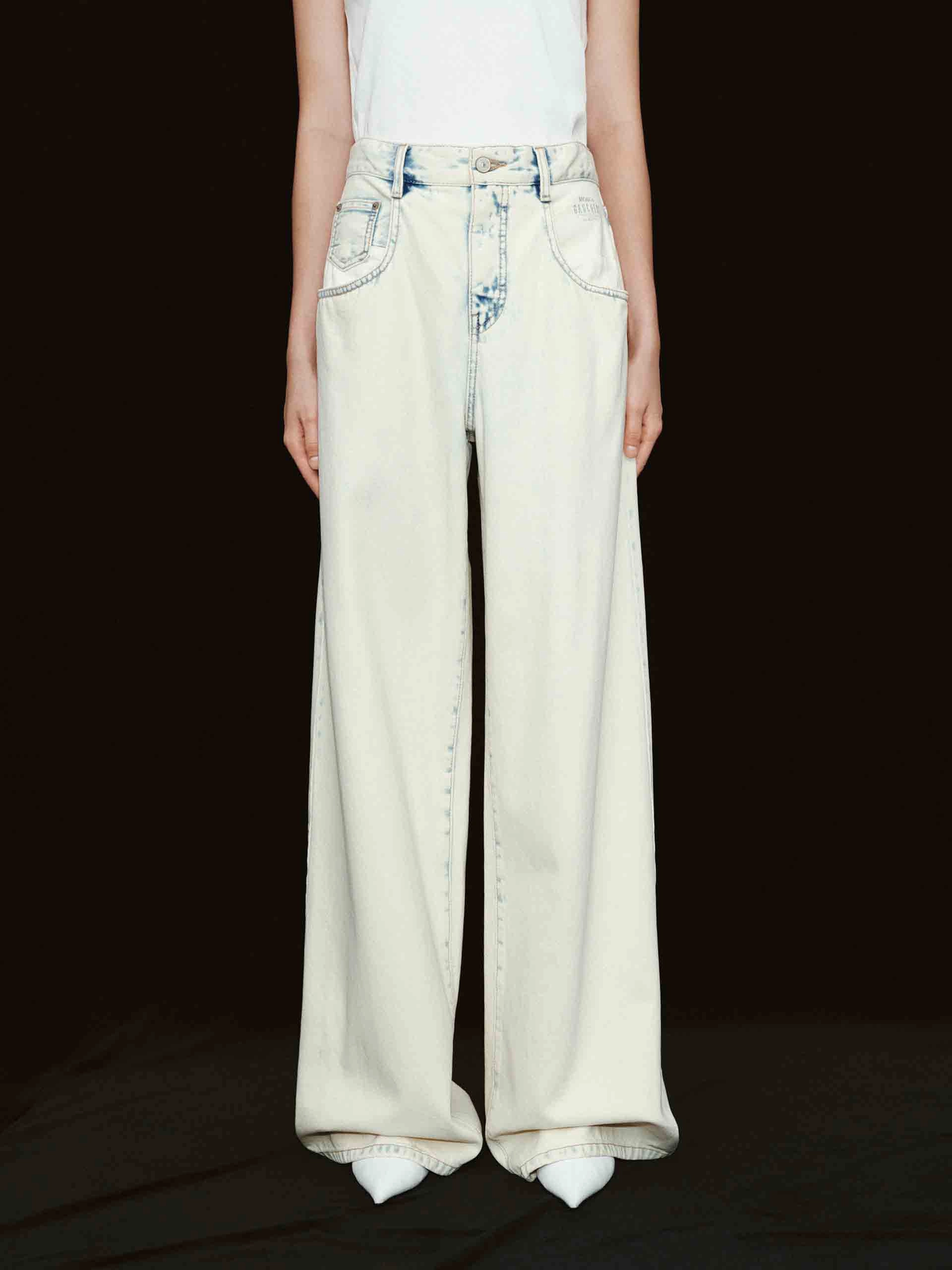 Snow Washed Blue Wide Jeans Street Basics