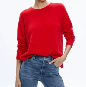 Angie Pullover In Bright Ruby Perfect Wear Snug Layers