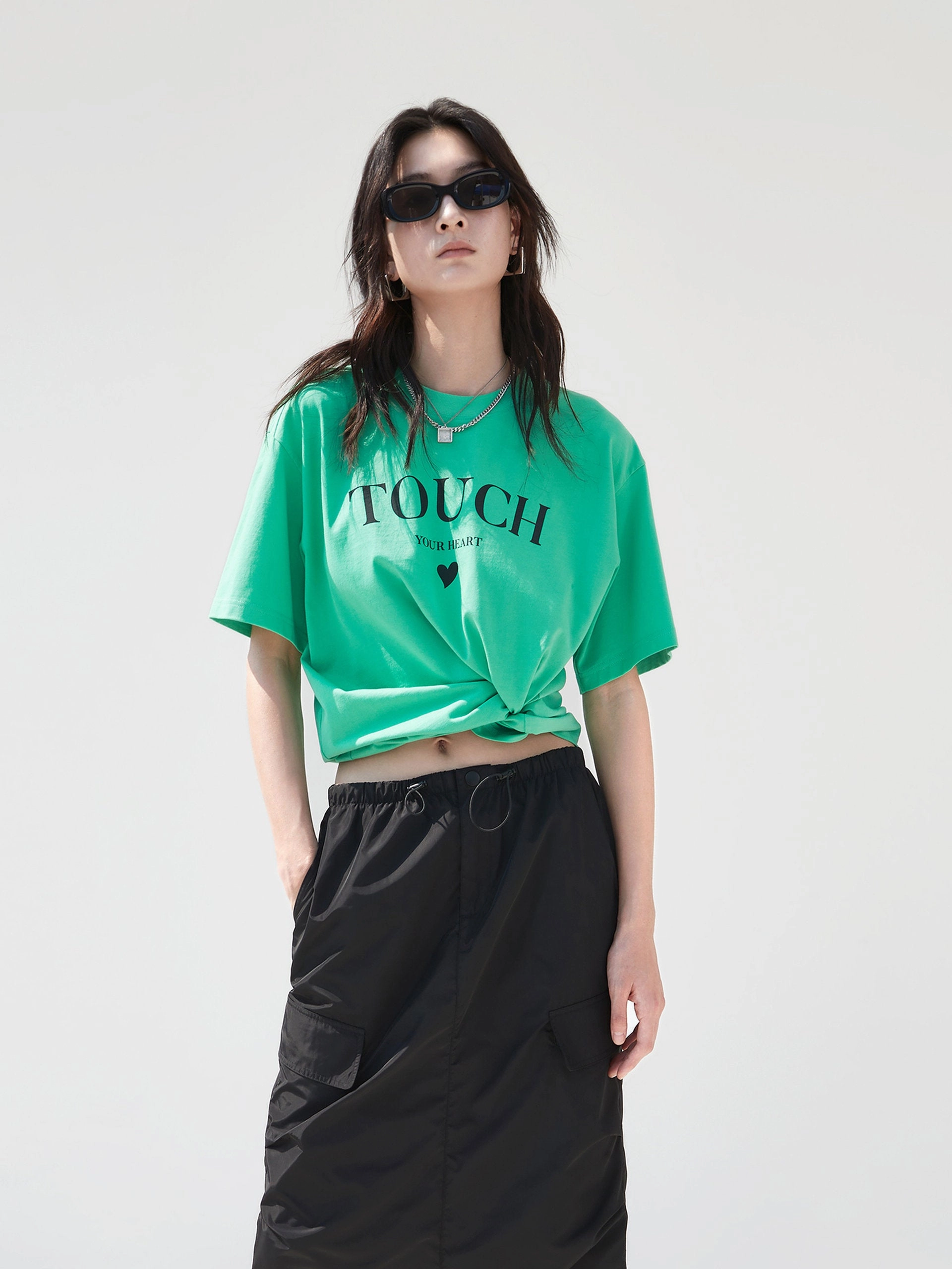 Sweetheart Print Cotton T-Shirt Office Wear