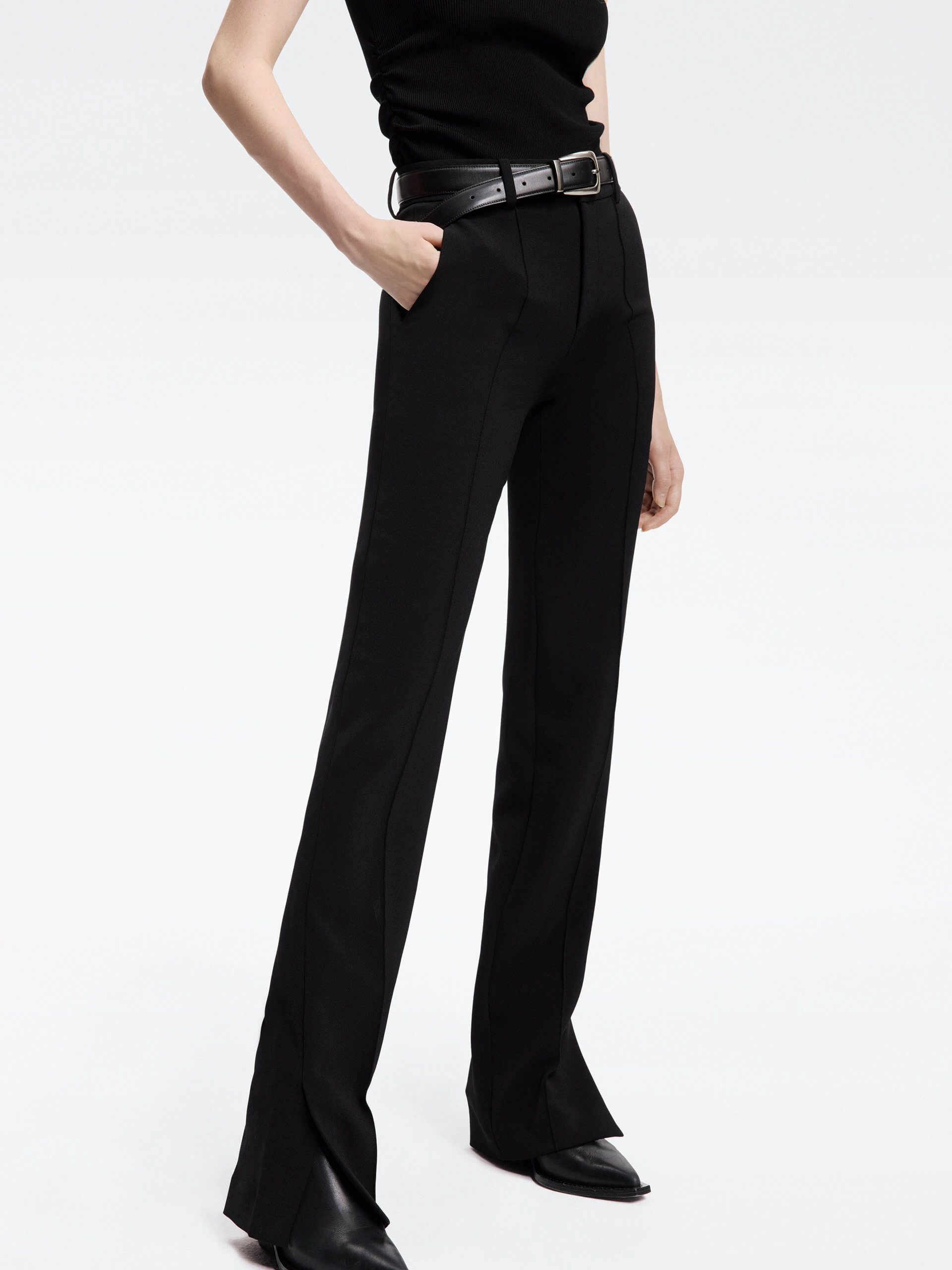 Lightweight Feel Smart Stretch High Waist Straight Suit Pants