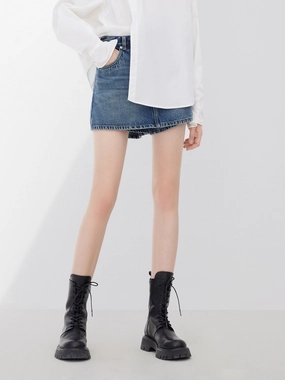 Printed design No Fuss Cotton Denim Skorts