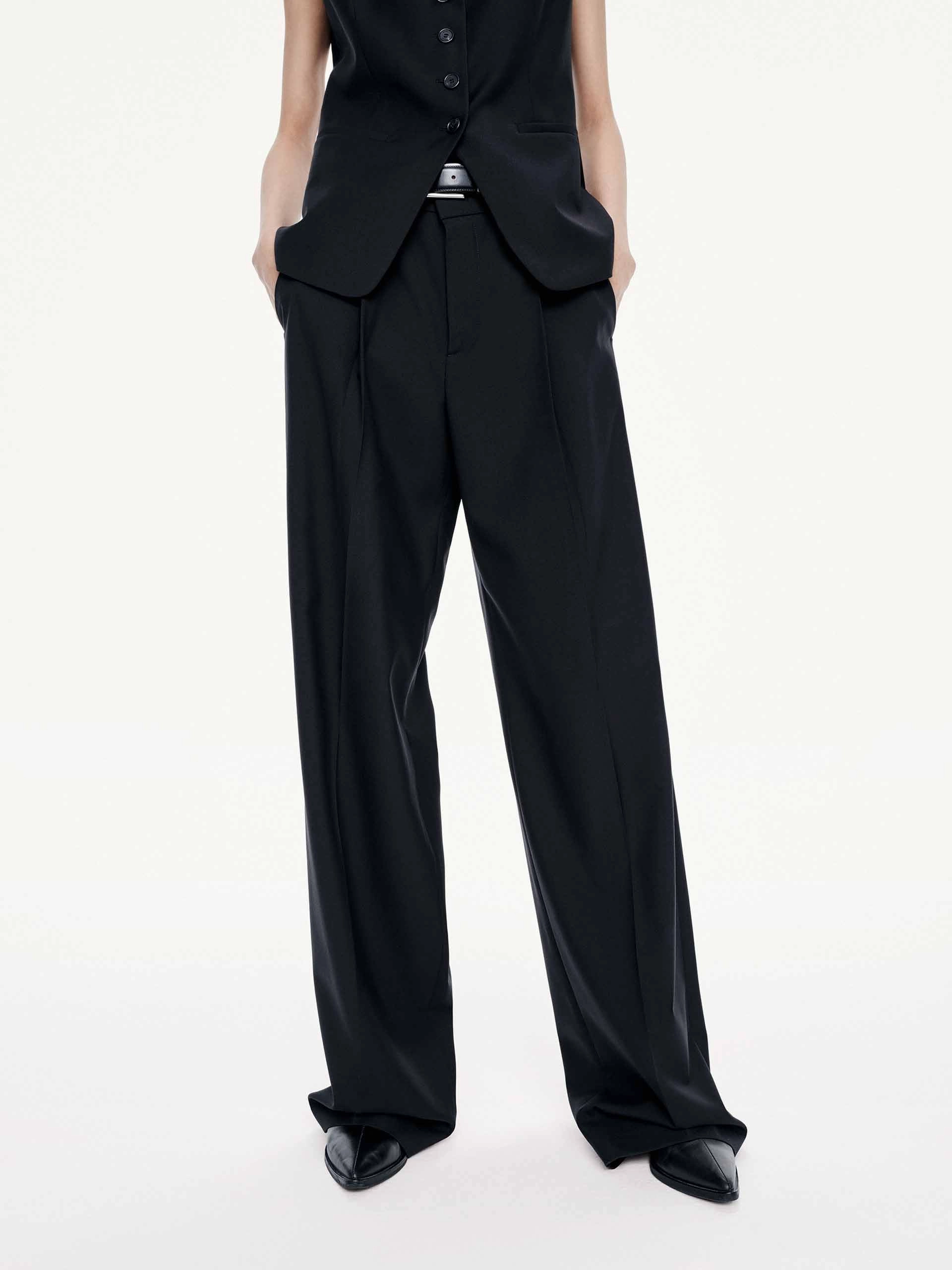 All Season Wear Pleated Straight Trousers