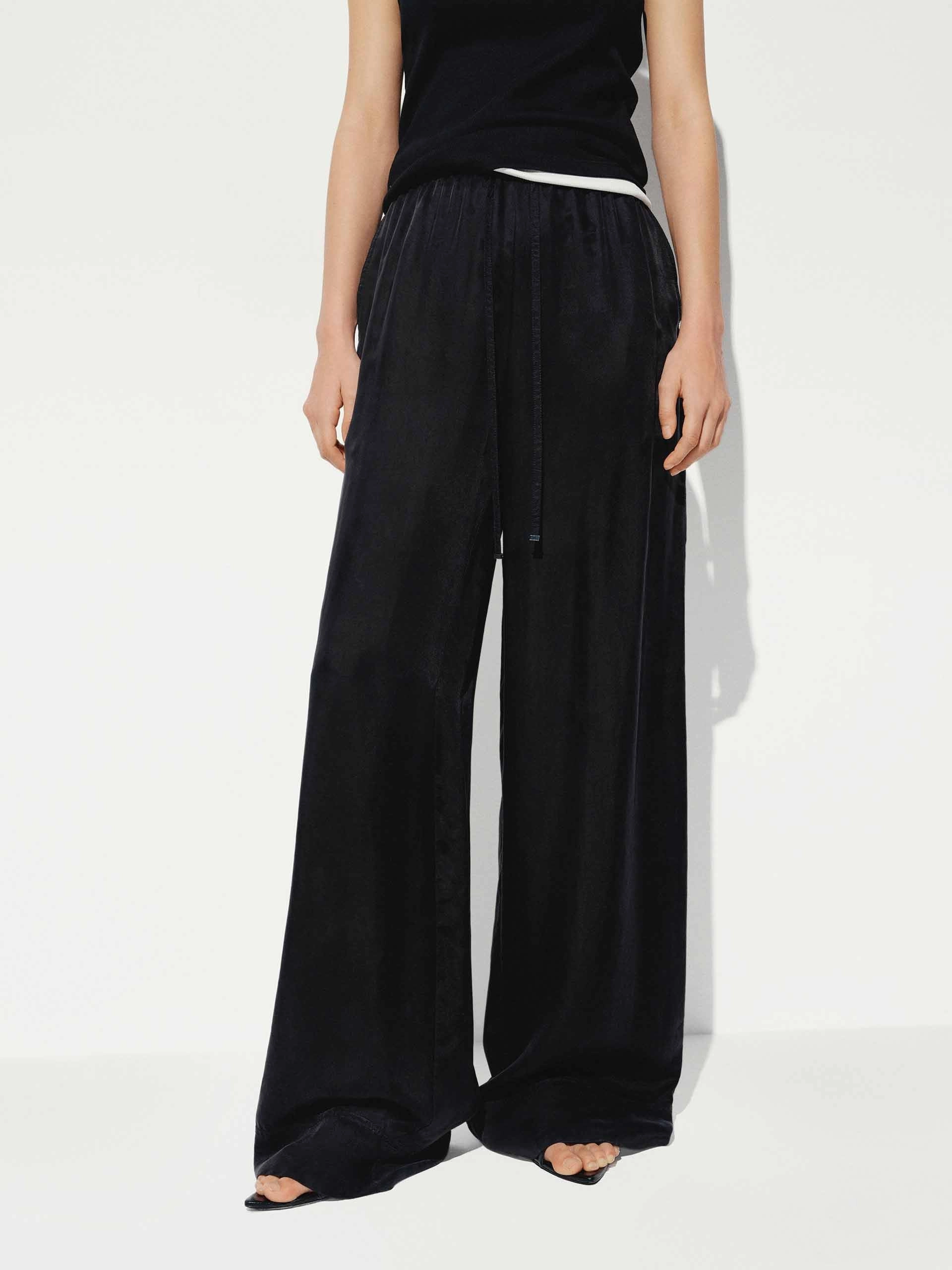 With Drawstring Straight Trousers Day Wear Smart Wear
