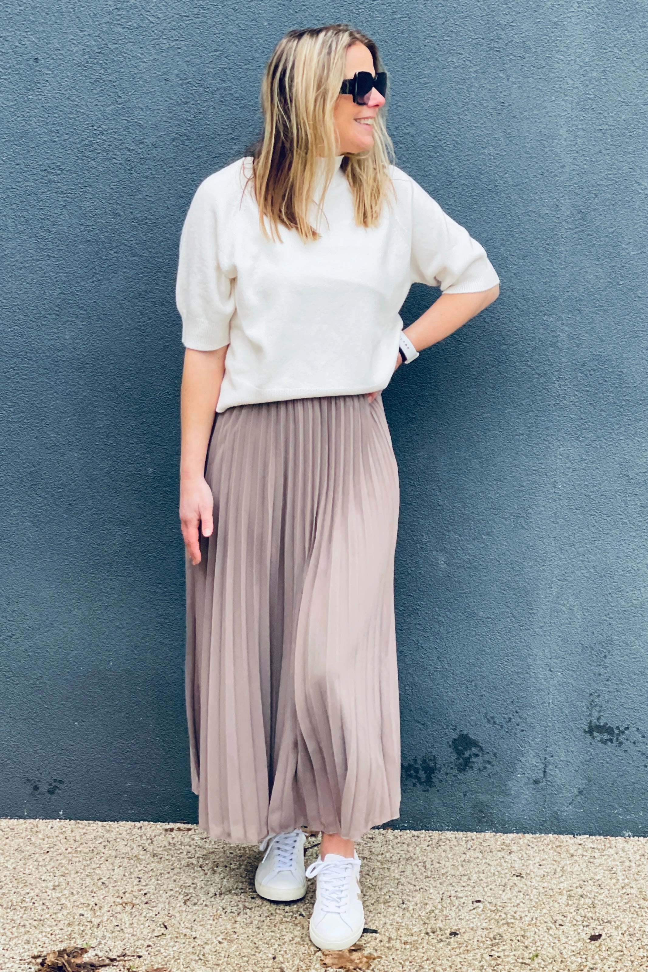Pleated Maxi Skirt Summer Picnic