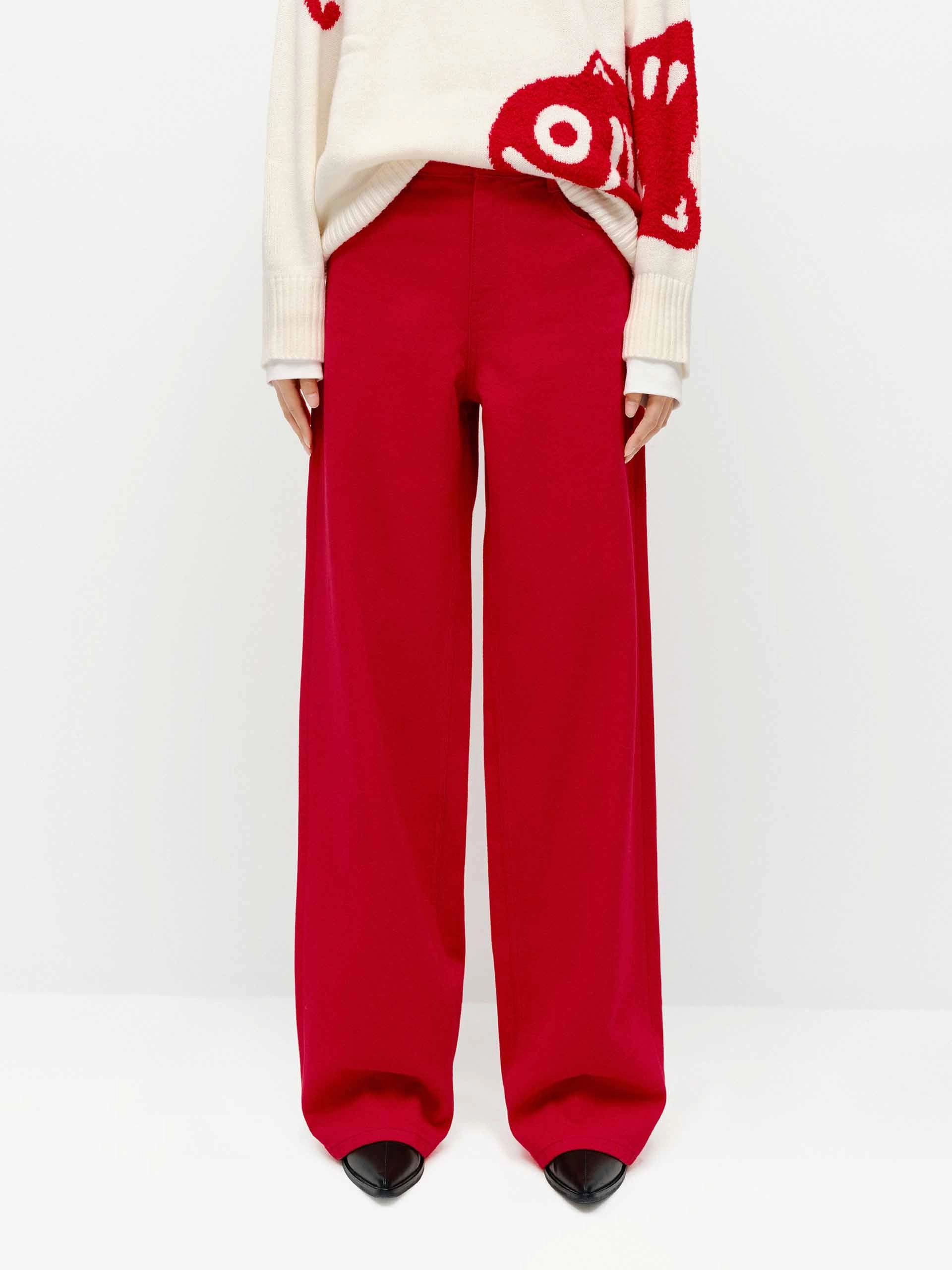 Lifestyle Choice All Season Fit Red Wash Straight Jeans