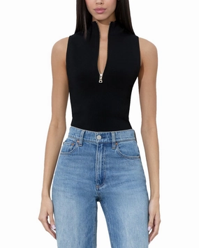 Heathered Effect Smart Look alice   olivia Leighton Mock Neck Top