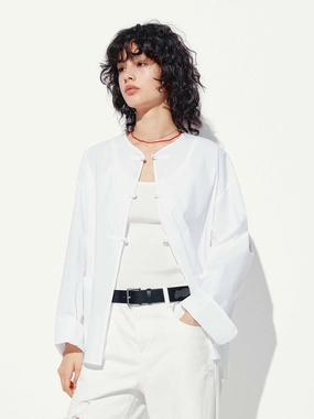 Cheongsam Buckle Cotton Coat Breezy Layer Option
