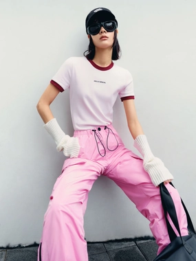 Letter Print Contrast T-shirt Stylish