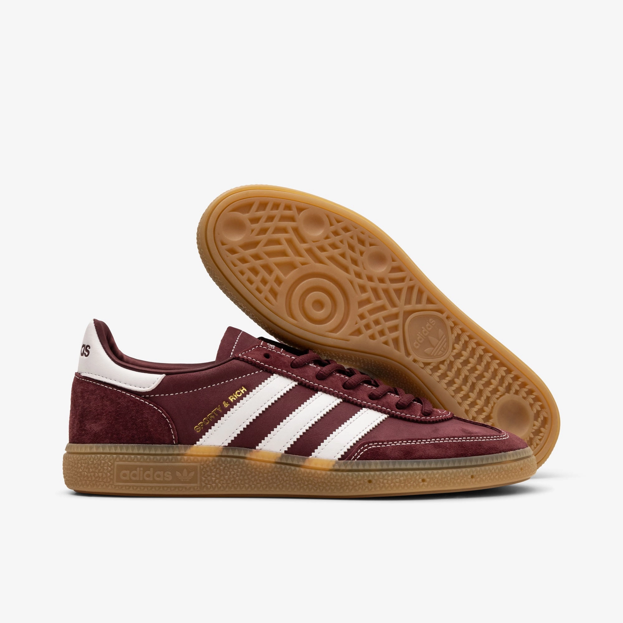 adidas Originals x Sporty & Rich Handball Spezial Shadow Red / Cloud White - Gum Cushioned Design Heel Clip