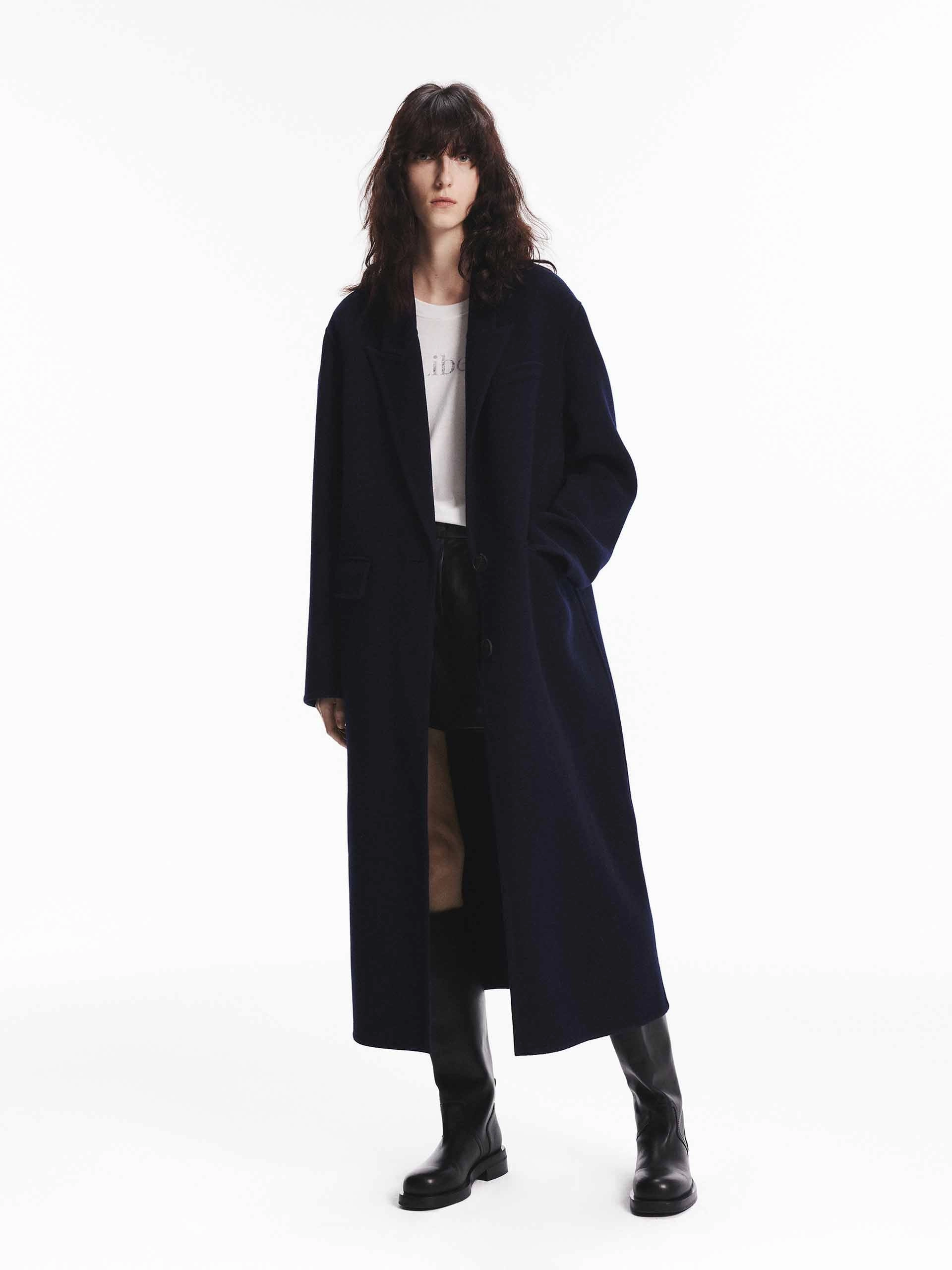 snap closure Single Breasted Wool Coat