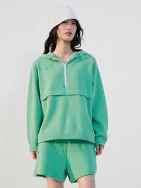Drop Shoulder Hooded Sweatshirt Casual Style