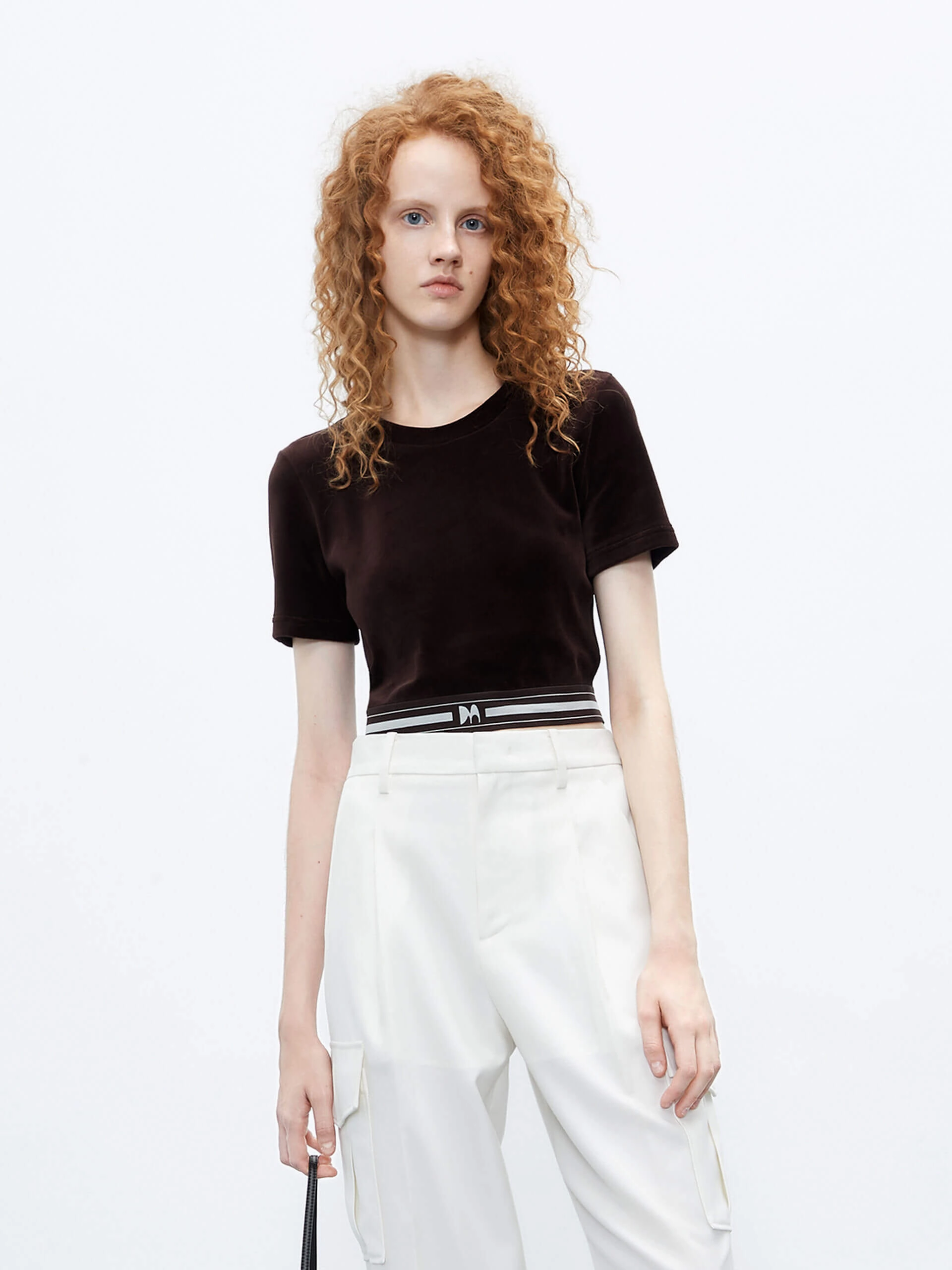 Double Layered Fabric Odor Resistant Treatment Velvet Touch Cropped Top