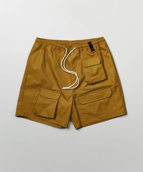 Breathable fabric Solid Cargo Nylon Shorts - Khaki