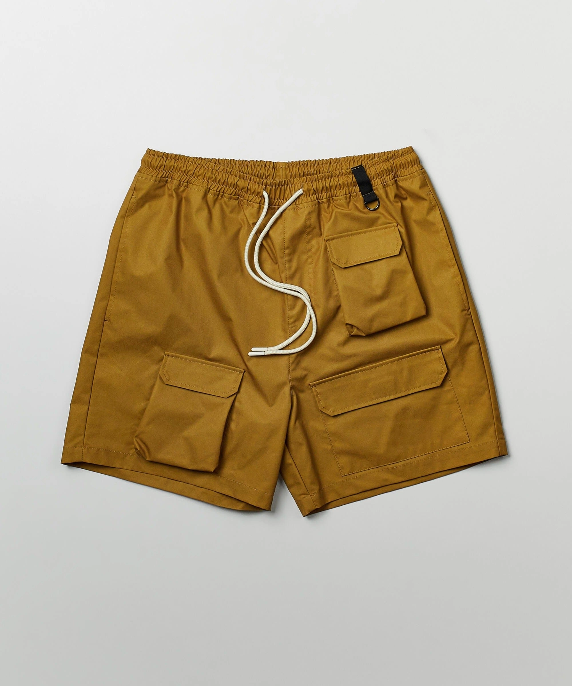 Solid Cargo Nylon Shorts - Khaki SustainableBlend Multi Panel Construction