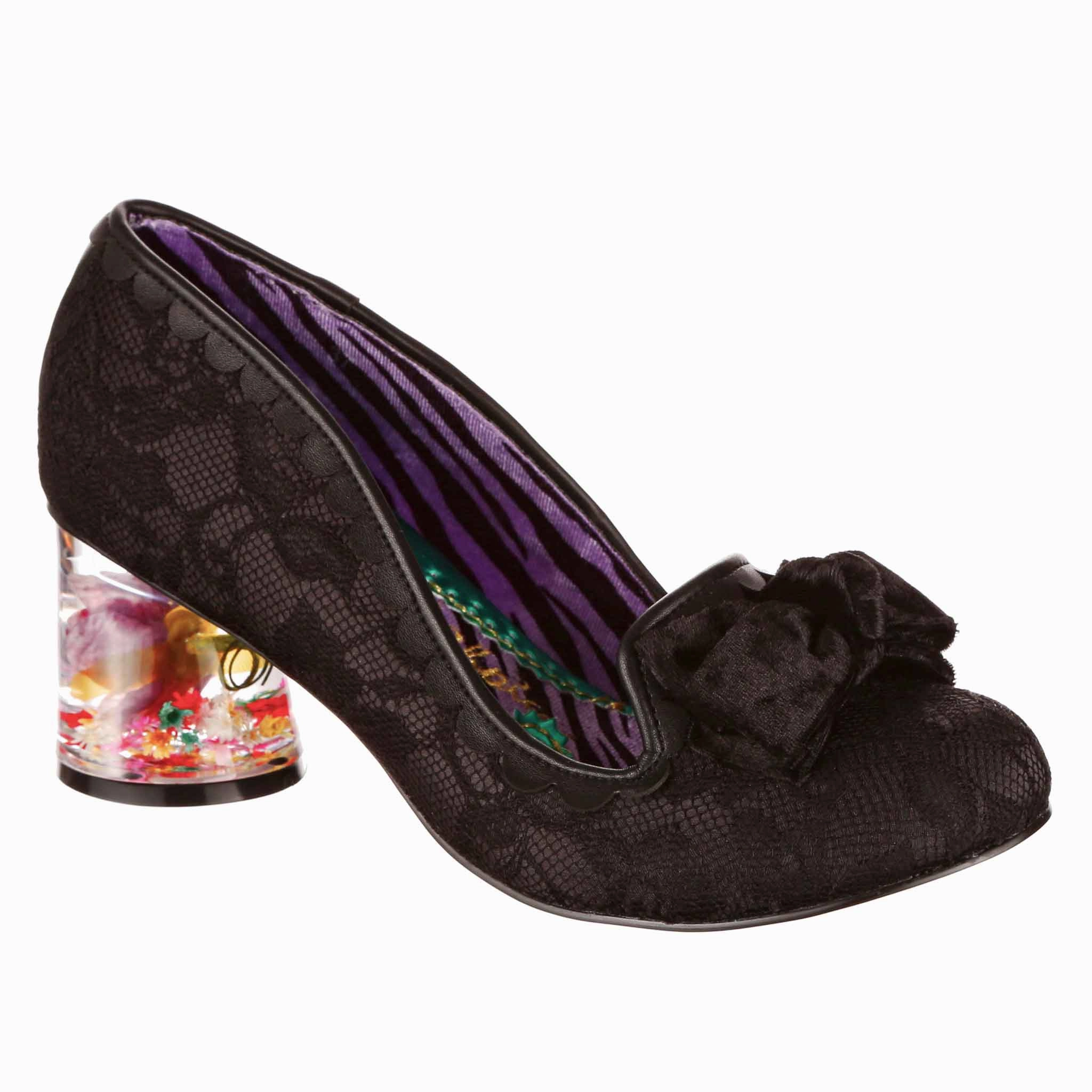 Frosted Flower Street Glam Comfortable Heels for Work