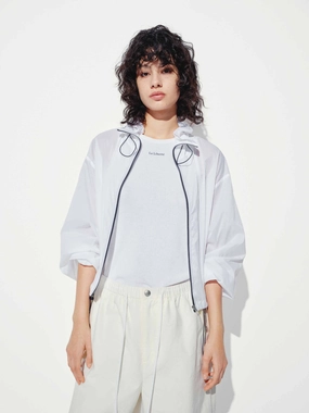 Lightweight Drawstring Cropped Jacket Insulated Padding