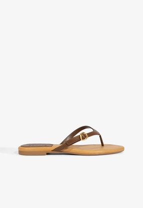 Hope Step Sonia Brown Leather Flat Sandal