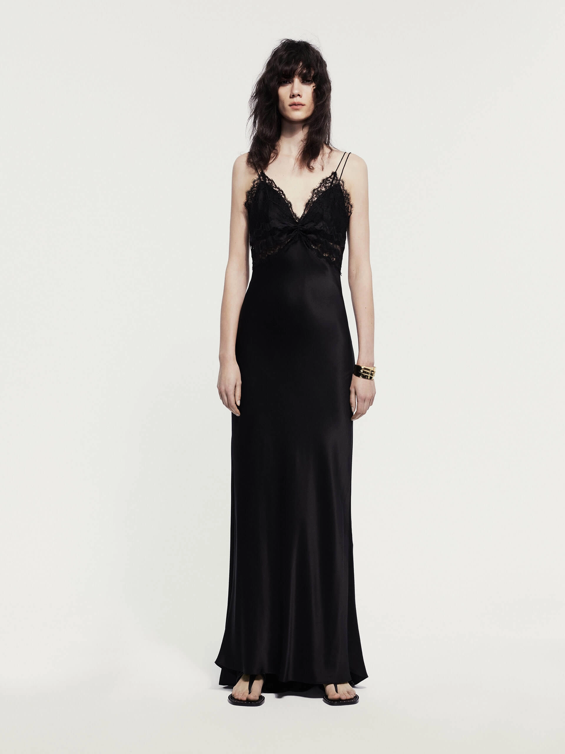 Comfortable Design Cami Silk Lace Dress