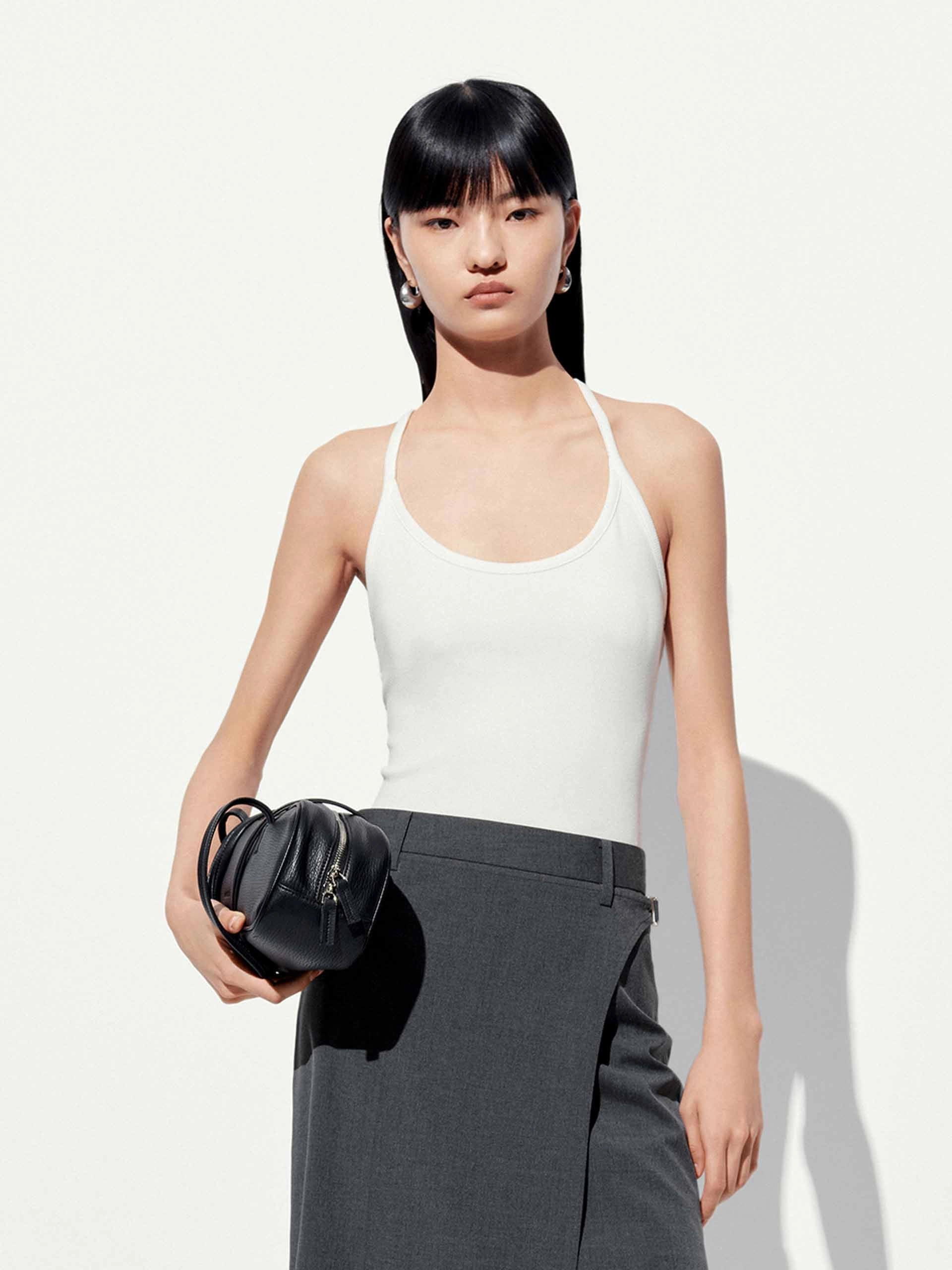 Spaghetti Strap Tank Top Weighted Hem