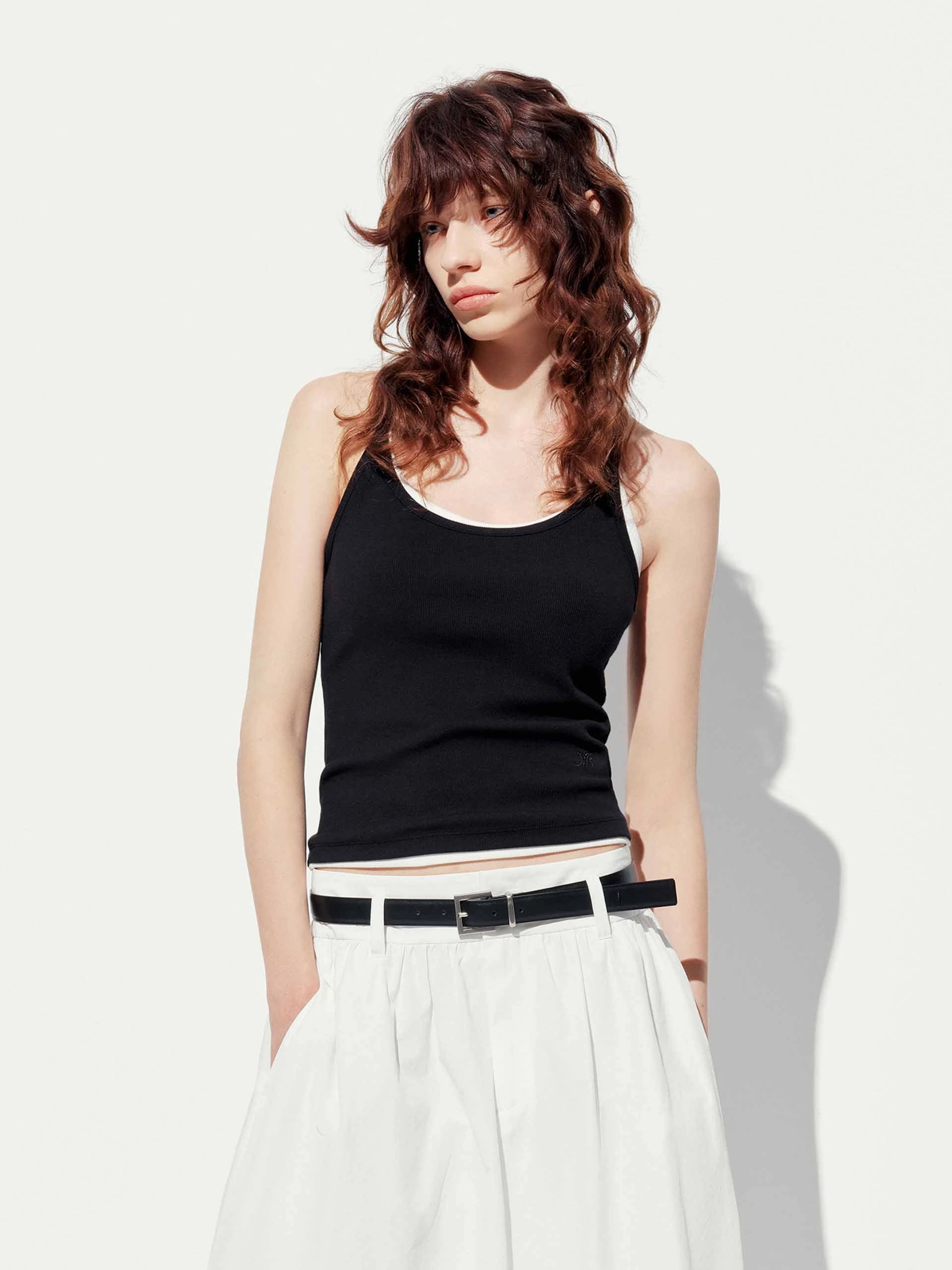 Lightweight Weave Material Spaghetti Strap Tank Top