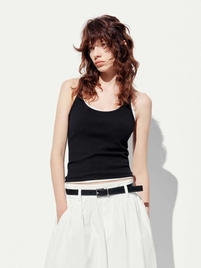 Spaghetti Strap Tank Top Anti Pilling Finish Reflective Trims
