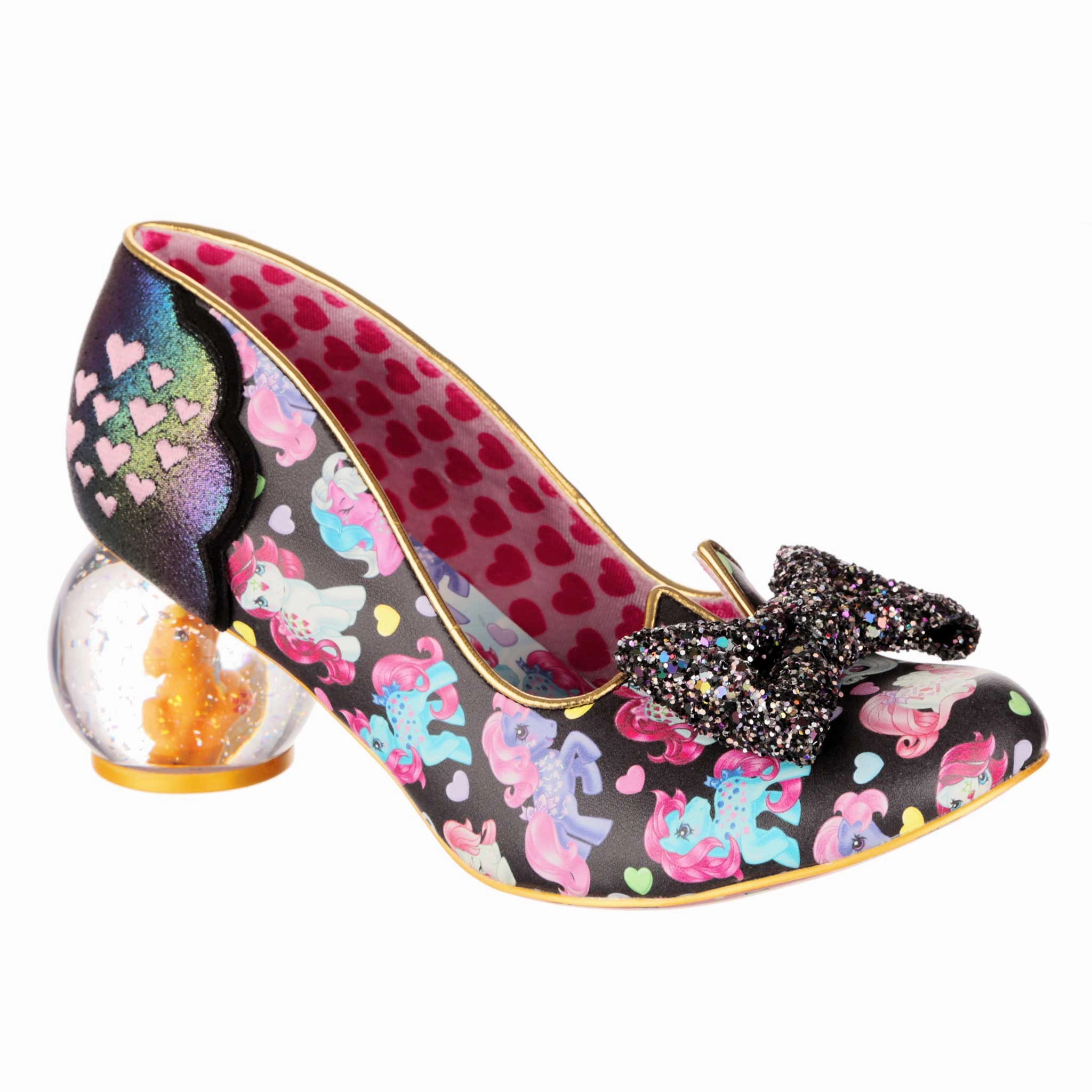 Sparkle Heart Pointed Toe Shoes Luxury Vibe