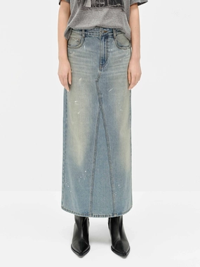 Splash Details Denim Skirt Functional Look Warm design