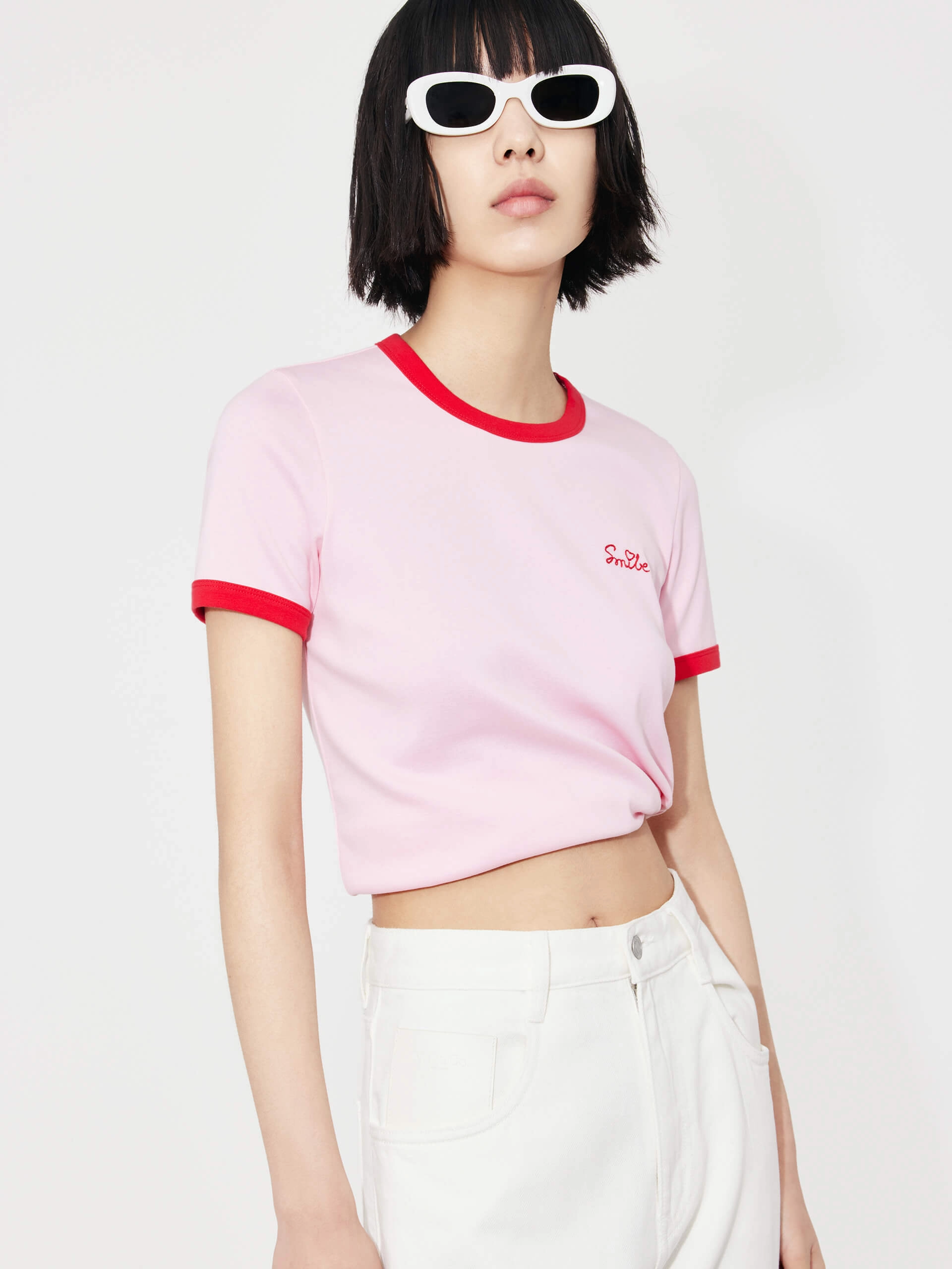 Light Casual Unisex versatility Contrast Cotton Blend T-shirt