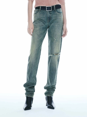 Casual Energy Modern Traveler Gear Sunny Vibes Straight Leg Destroyed Jeans