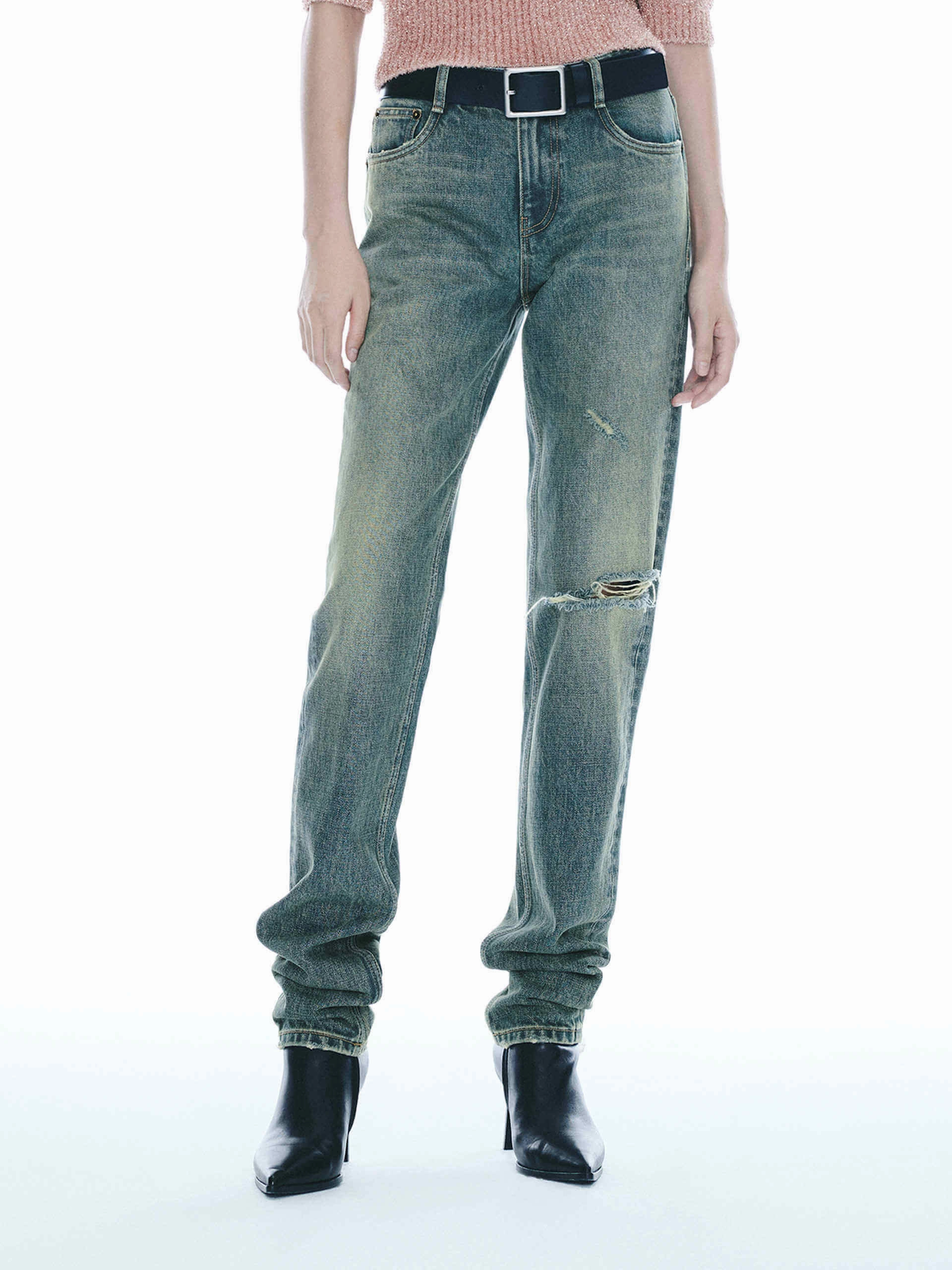Casual Energy Modern Traveler Gear Sunny Vibes Straight Leg Destroyed Jeans