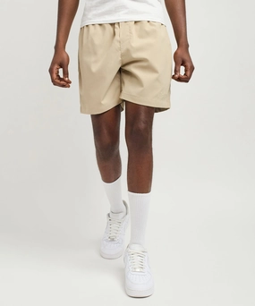 QuickDry Textile Spritz Embroidered Texture Woven Shorts - Khaki