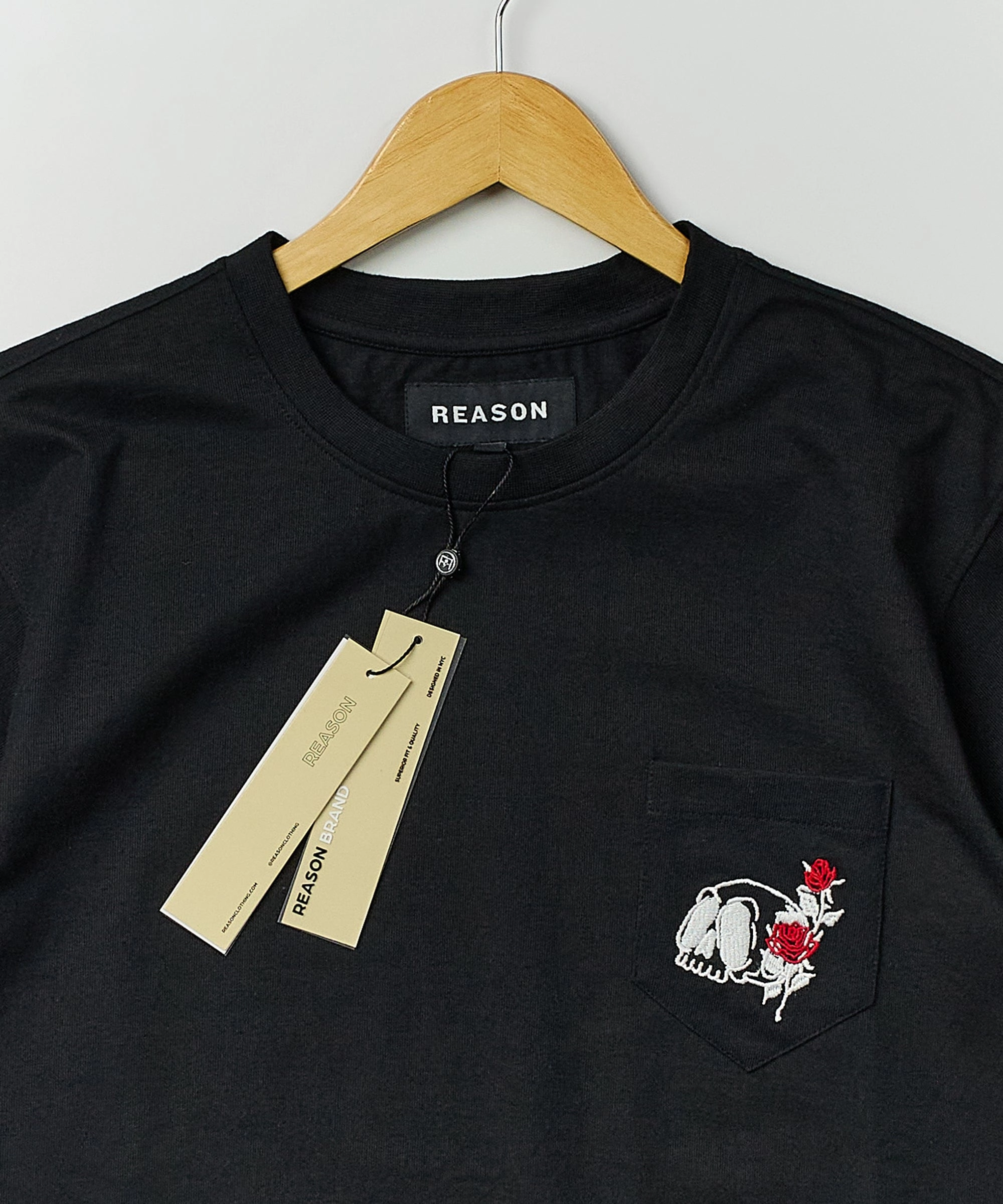 EcoFriendlyDye OdorControl Nice Trip Short Sleeve Graphic Print Embroidered Pocket Tee - Black