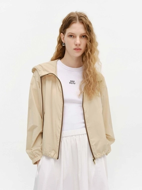 Noise Reducing Hardware Double Buttons Hooded Detail Parka Jacket