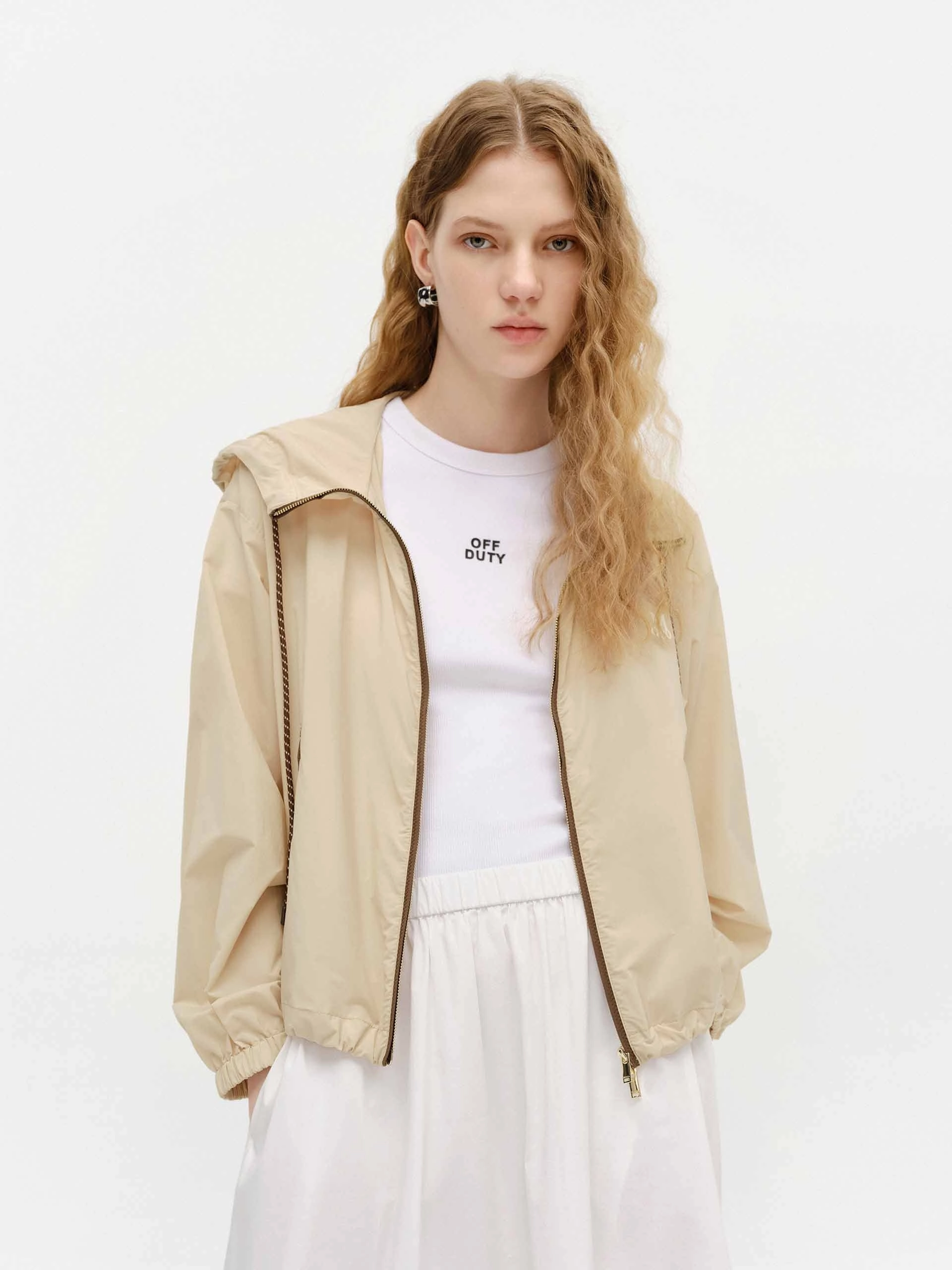 Hooded Detail Parka Jacket Stretch Panels