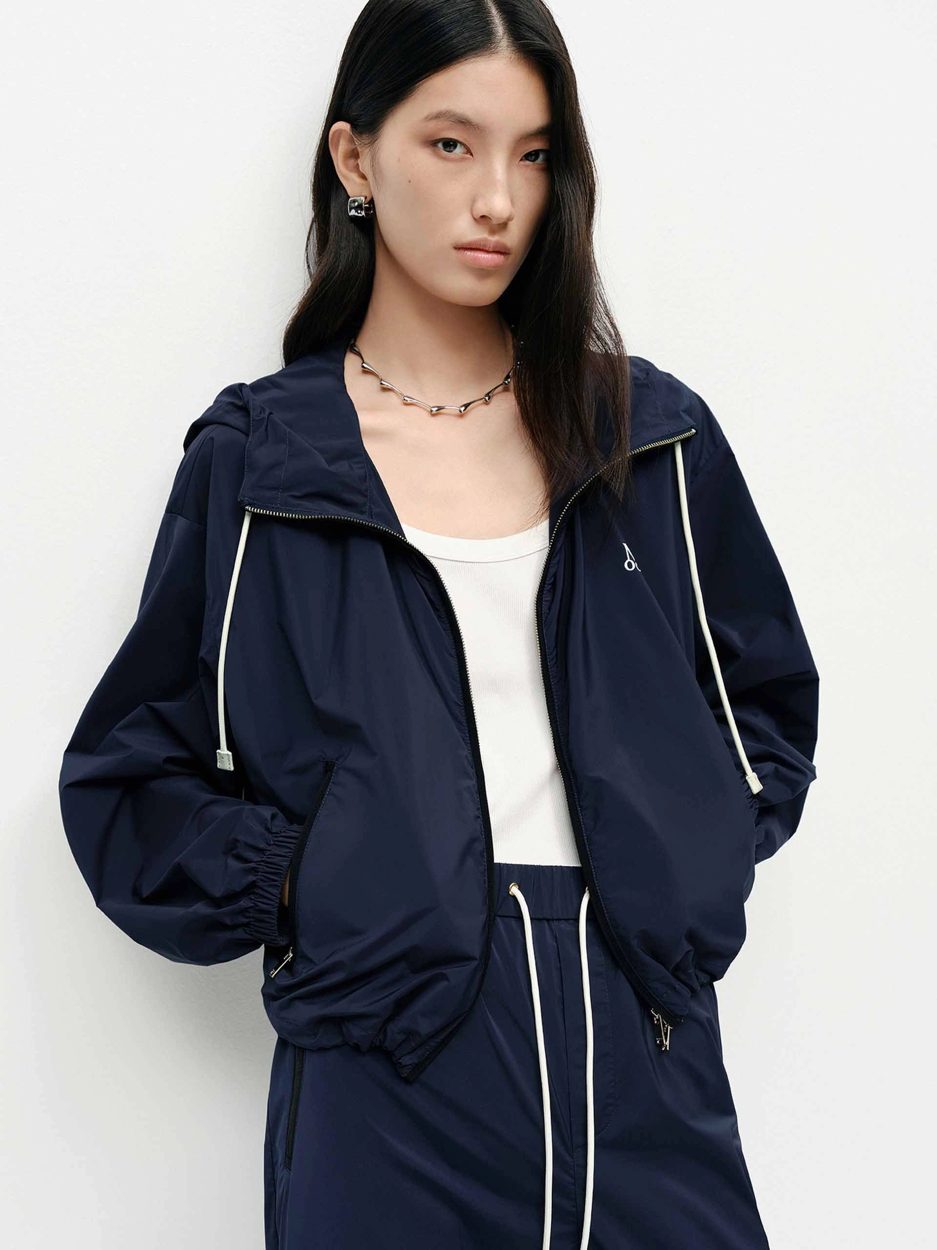 Mild Day Outfit anti static coating Hooded Detail Parka Jacket