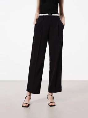 Windproof Design Straight Contrast Waist Pants
