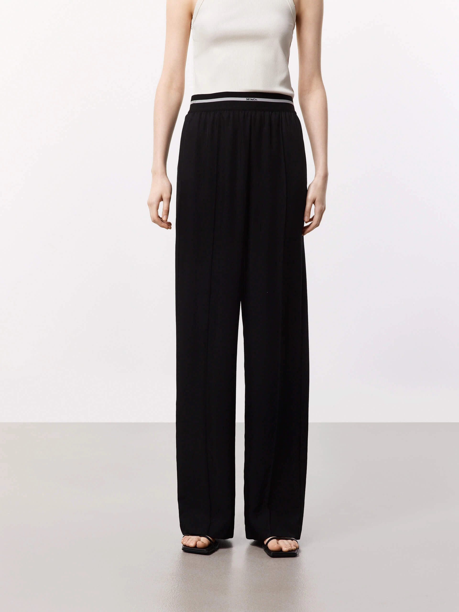 Straight Contrast Waist Pants Fit Freedom Adaptive Fit